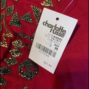 Charlotte Russe V neck long sleeve shirt